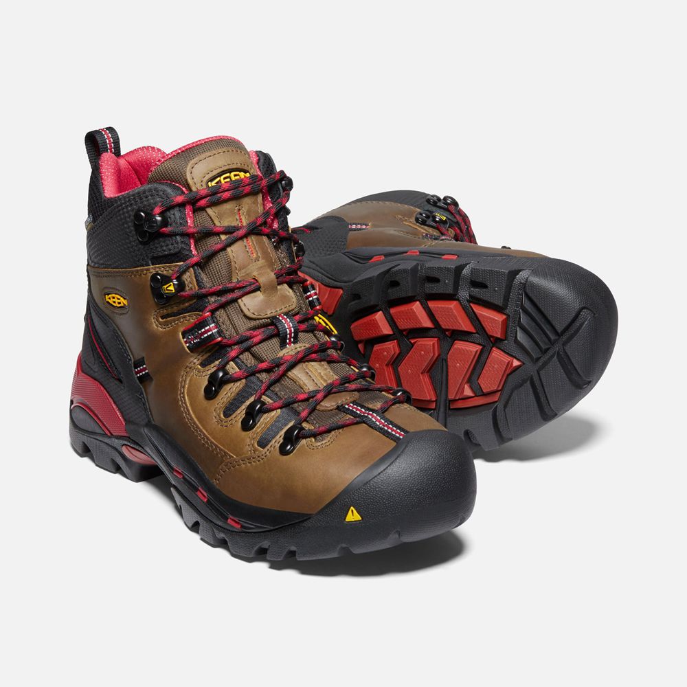 Botas de Trabajo Keen Mexico Marrom/Negros - Hombre Pittsburgh 6\" (Steel Toe) - GT1389075